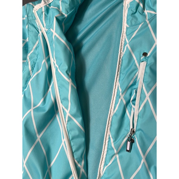 IZOD Golf Women's Convertible Jacket M‎ Aqua Blue Zip-Off Sleeves to Vest - Picture 11 of 16